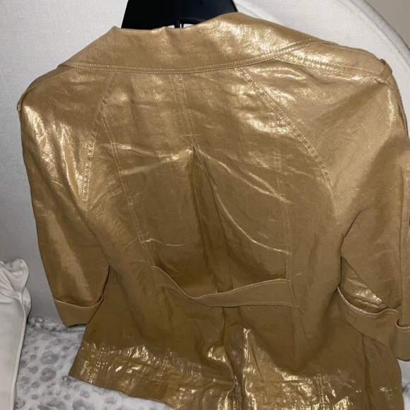 LAFAYETTE 148 NEW YORK SMALL gold blazer suit jacket - Picture 7 of 9